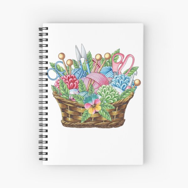 Knitting Basket Spiral Notebook