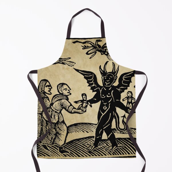 Item preview, Witches and the devil woodcut print designed and sold by monsterplanet.