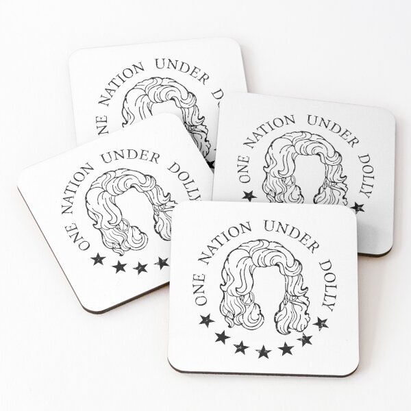 Artikelvorschau, Dolly Parton Eine Nation unter Dolly Black Print entworfen und verkauft von Issaqueena Design.