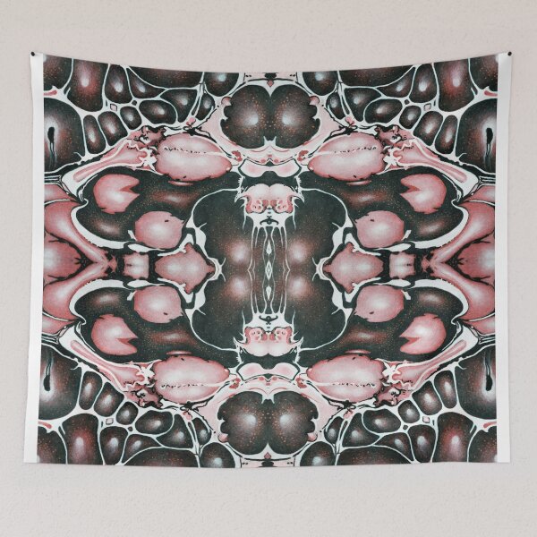 Item preview, Bubblegum Pink Shell and Stone Suminagashi Repeated Print designed and sold by Akvauter.