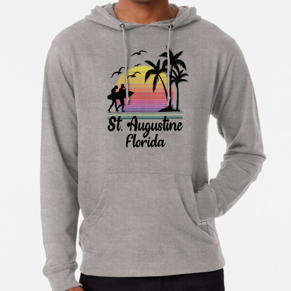 St. Augustine Florida Retro Sunset Lightweight Hoodie