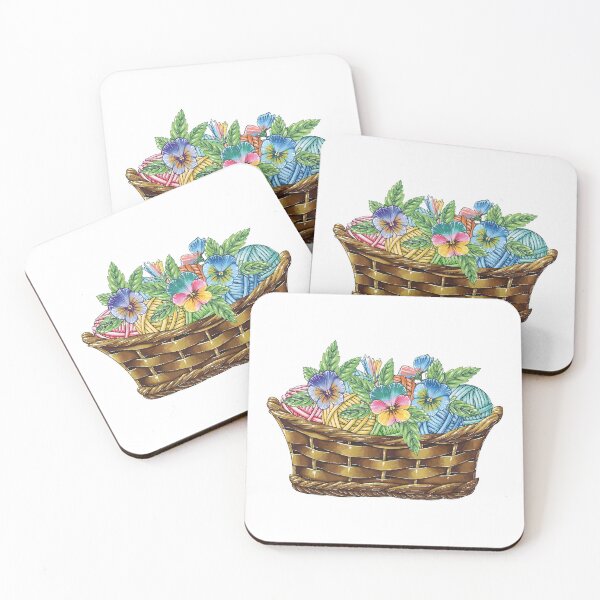 Item preview, Knitting Basket and Flowers designed and sold by VerboShop.