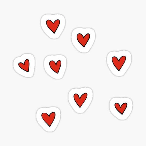 Mini Red Hearts Sticker