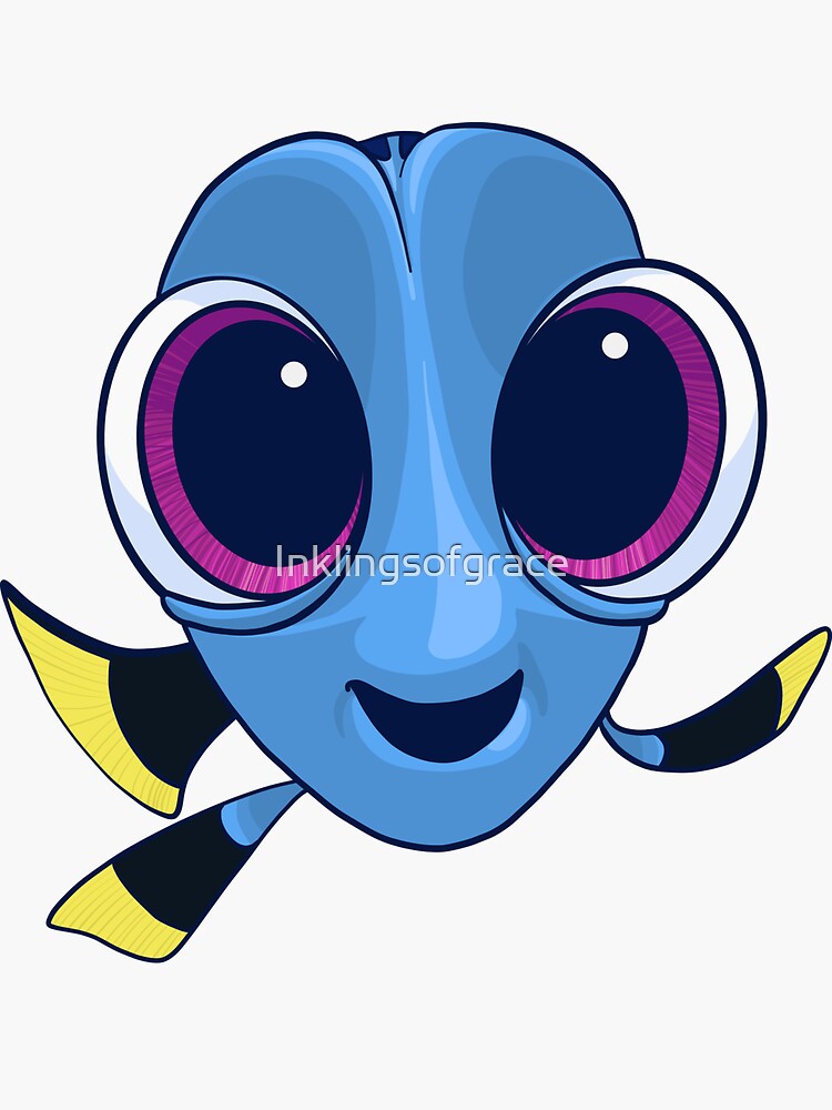 Baby Dory Blue Tang Design Sticker For Sale By Inklingsofgrace