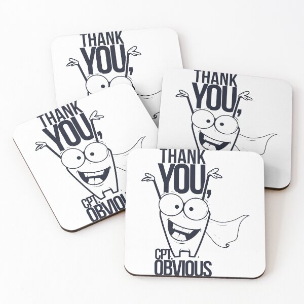Item preview, funny sarcastic Thank You - Captain Obvious designed and sold by Dahiss.