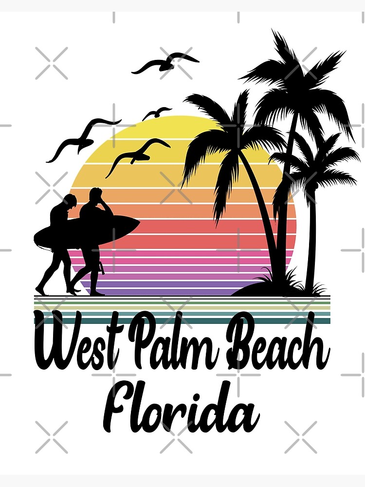 West Palm Beach watercolor canvas, West Palm Beach watercolor Canvas, West  Palm Beach ll Art, West Palm Beach wall art canvas