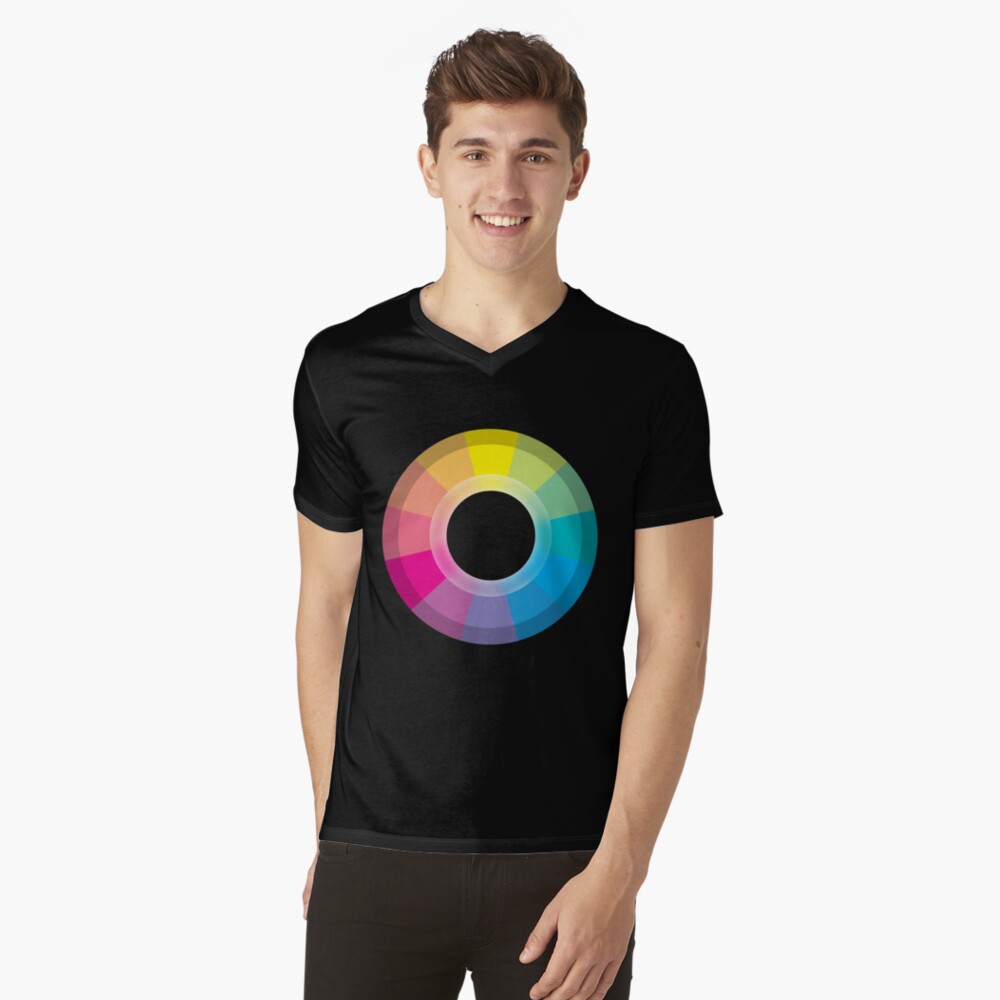 CMYK Wheel V-Neck T-Shirt