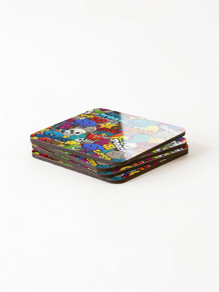 Thumbnail 4 of 5, Coasters (Set of 4), Download Graffiti Characters Seamless Pattern designed and sold by CrawfordAbbott.