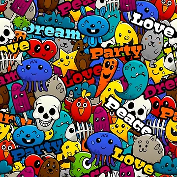 Artwork thumbnail, Download Graffiti Characters Seamless Pattern by CrawfordAbbott