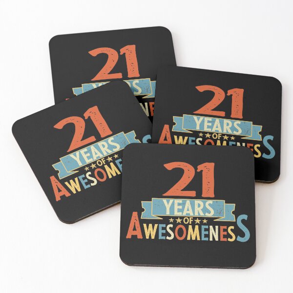 Item preview, 21 years of awesomeness birthday or wedding anniversary quote designed and sold by PlusAdore.