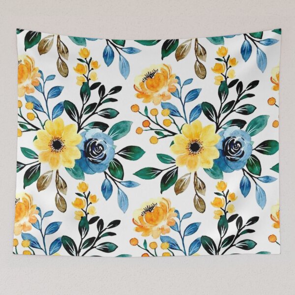 Item preview, Seamless Pattern Of Yellow Blue Floral designed and sold by CrawfordAbbott.
