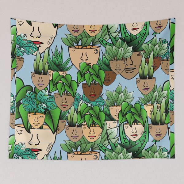 Item preview, Repeating Plant People All-over Print, Surreal Plants designed and sold by 10pmCreations.