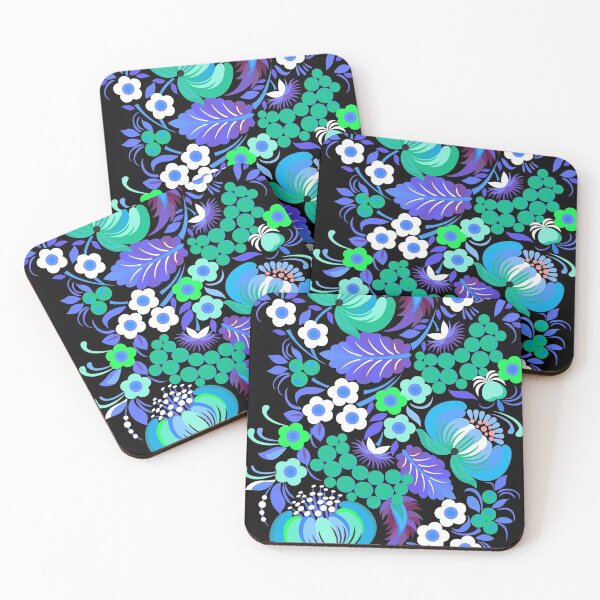 Item preview, khokhloma blue flowers designed and sold by Aleks96.