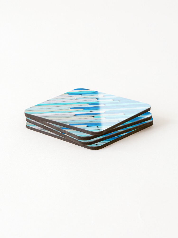Thumbnail 4 of 5, Coasters (Set of 4), Sky Diagonal Pattern designed and sold by MagicSpread.