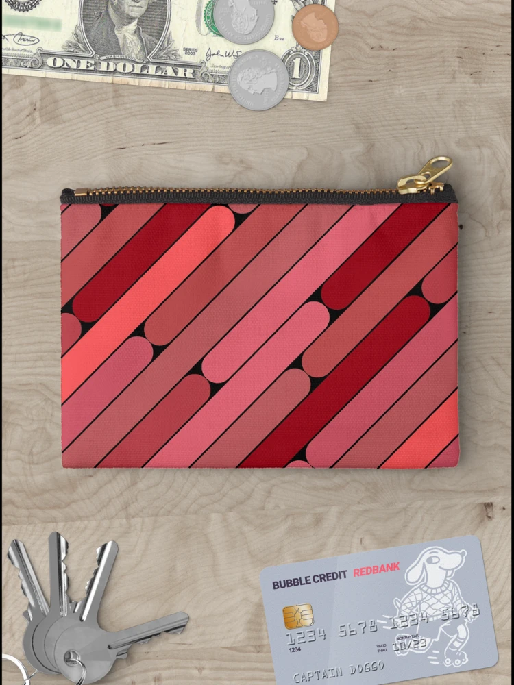 Thumbnail 3 of 4, Zipper Pouch, Apple Color Diagonal Pattern designed and sold by MagicSpread.