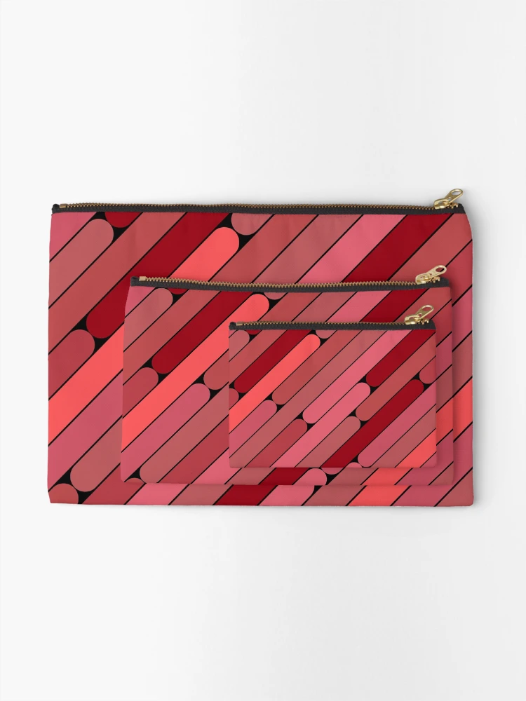 Thumbnail 2 of 4, Zipper Pouch, Apple Color Diagonal Pattern designed and sold by MagicSpread.