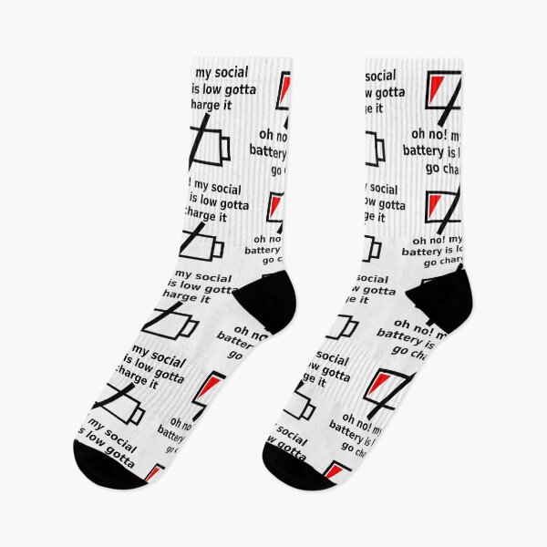 Item preview, oh no my social battery is low gotta go charge it funny introvert joke sayings designed and sold by mikrocosmox.