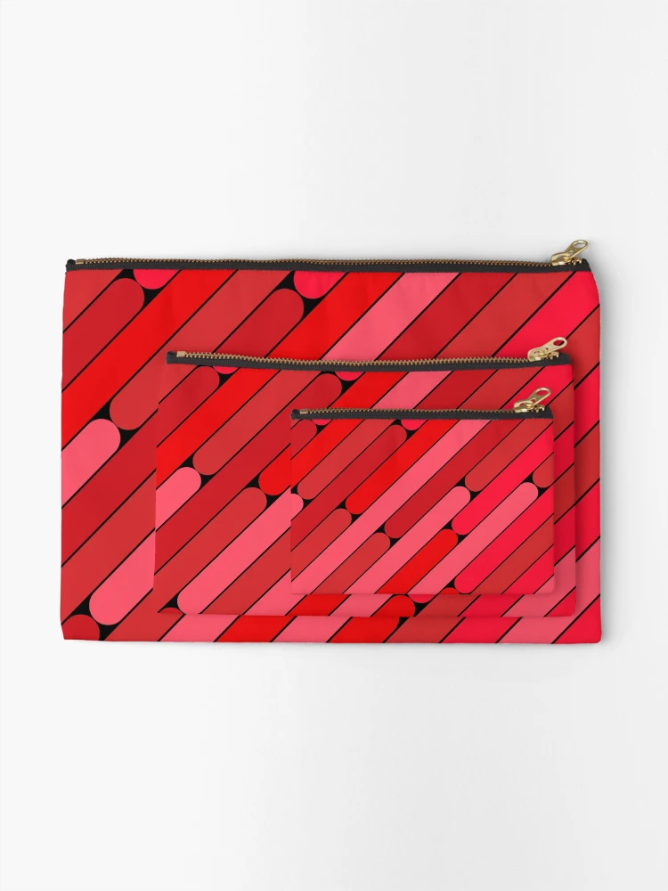 Thumbnail 2 of 4, Zipper Pouch, Cherry Color Diagonal Pattern designed and sold by MagicSpread.