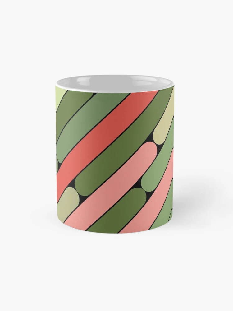 Thumbnail 4 of 6, Coffee Mug, Watermelon Color Diagonal Pattern designed and sold by MagicSpread.