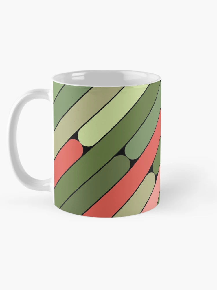 Thumbnail 5 of 6, Coffee Mug, Watermelon Color Diagonal Pattern designed and sold by MagicSpread.