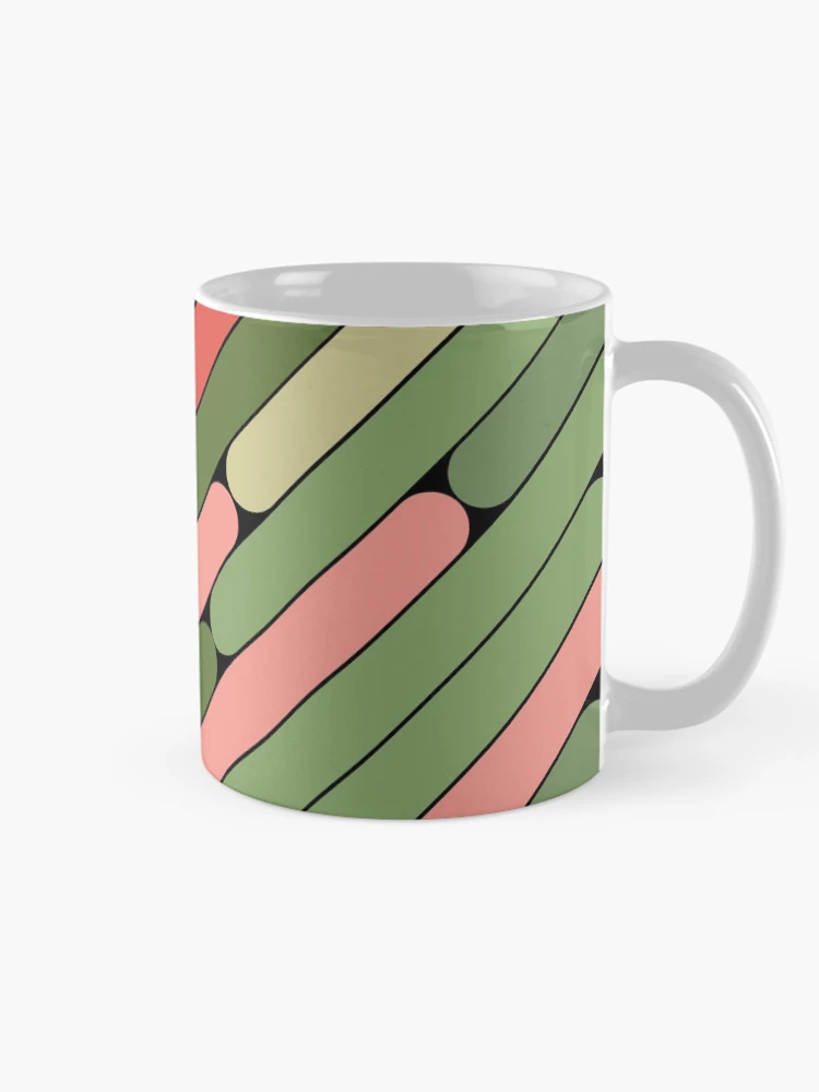 Thumbnail 3 of 6, Coffee Mug, Watermelon Color Diagonal Pattern designed and sold by MagicSpread.