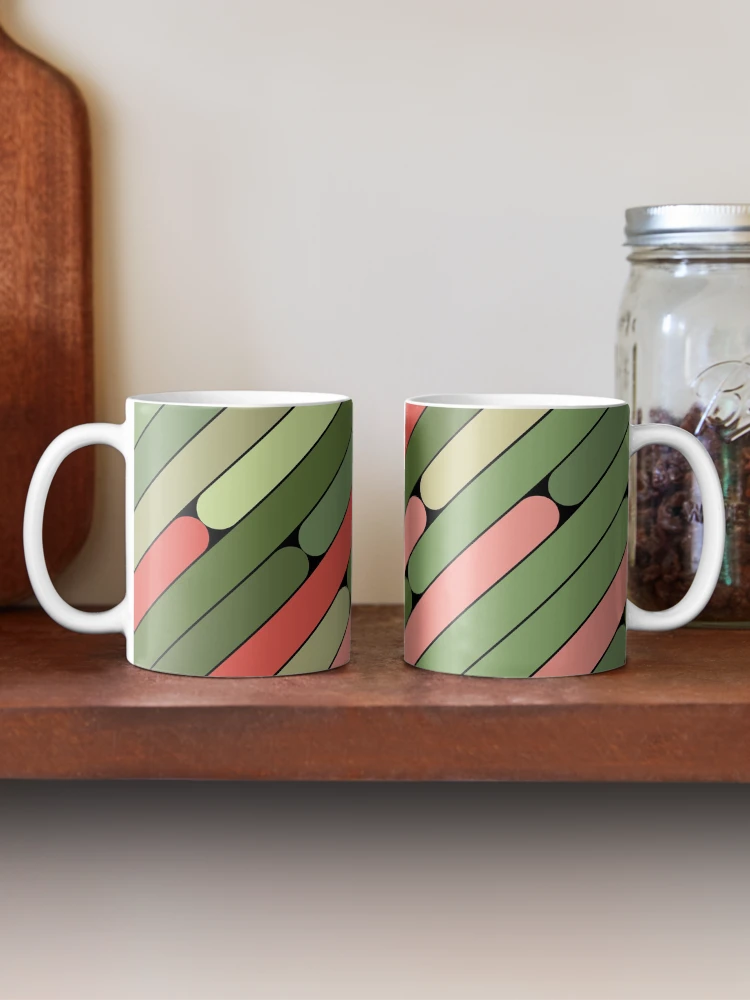 Thumbnail 2 of 6, Coffee Mug, Watermelon Color Diagonal Pattern designed and sold by MagicSpread.