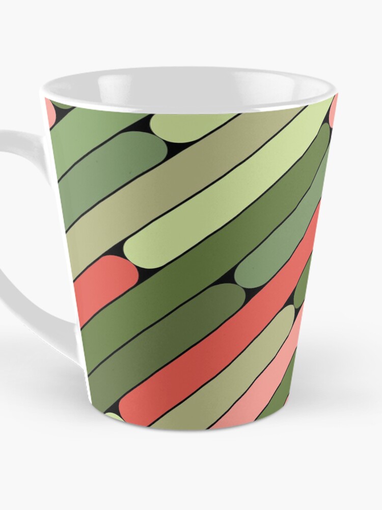 Thumbnail 3 of 4, Coffee Mug, Watermelon Color Diagonal Pattern designed and sold by MagicSpread.