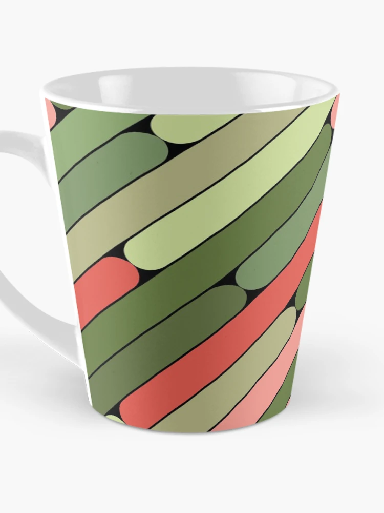 Thumbnail 3 of 4, Coffee Mug, Watermelon Color Diagonal Pattern designed and sold by MagicSpread.