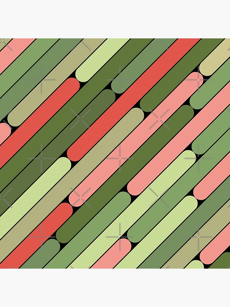 Thumbnail 4 of 4, Clock, Watermelon Color Diagonal Pattern designed and sold by MagicSpread.