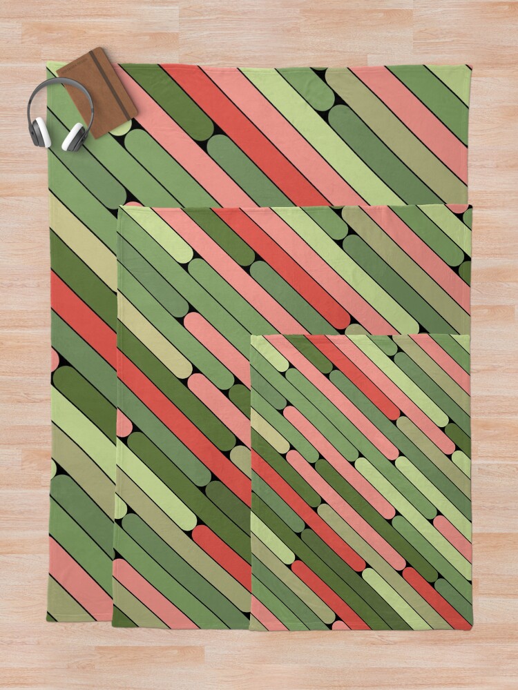 Thumbnail 5 of 6, Throw Blanket, Watermelon Color Diagonal Pattern designed and sold by MagicSpread.