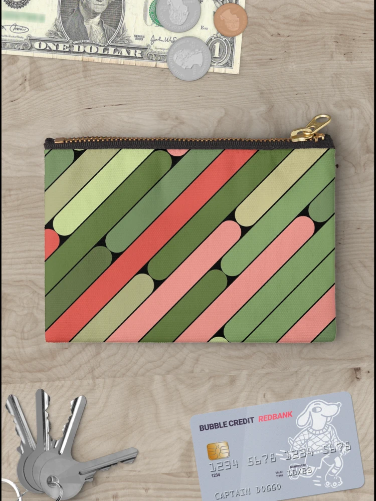 Thumbnail 3 of 4, Zipper Pouch, Watermelon Color Diagonal Pattern designed and sold by MagicSpread.