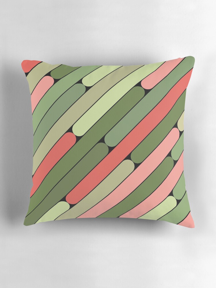 Thumbnail 3 of 4, Pillow, Watermelon Color Diagonal Pattern designed and sold by MagicSpread.