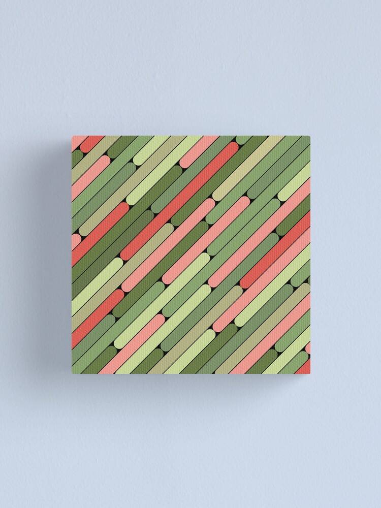 Thumbnail 1 of 3, Canvas Print, Watermelon Color Diagonal Pattern designed and sold by MagicSpread.