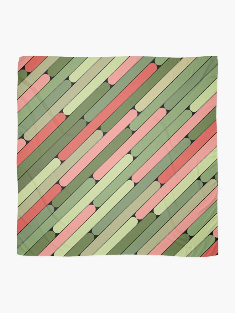 Thumbnail 2 of 3, Scarf, Watermelon Color Diagonal Pattern designed and sold by MagicSpread.