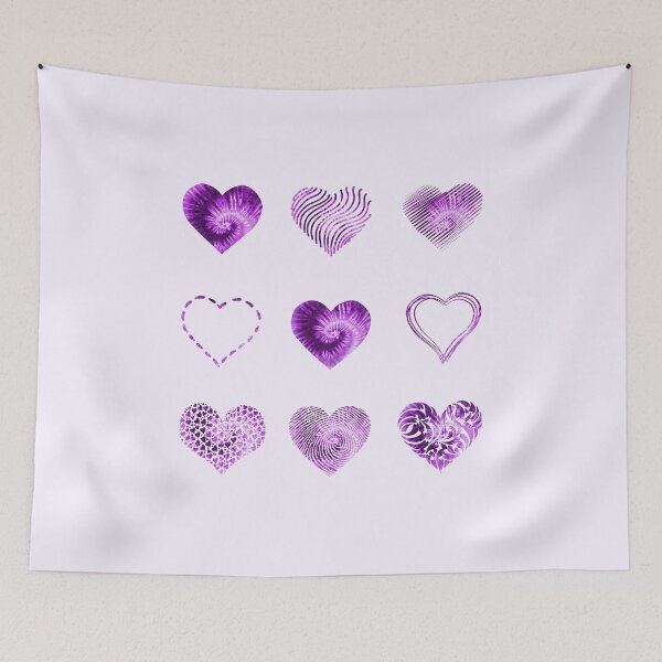 Item preview, Tie Dye Purple Hearts variety value pack designed and sold by everything4eva.