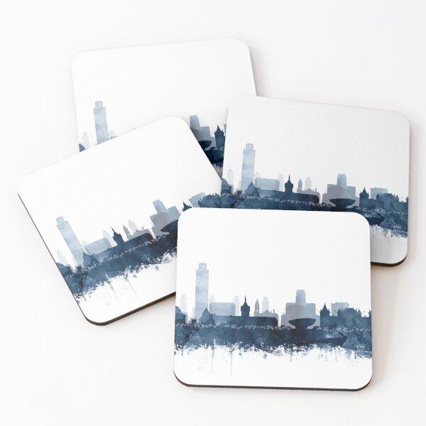 Item preview, Albany Skyline Watercolor Navy Blue by Zouzounio Art designed and sold by zouzounioart.