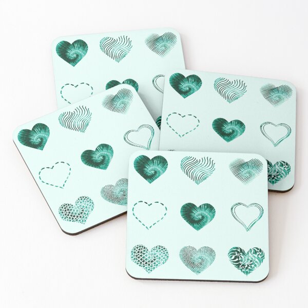 Item preview, Tie Dye Turquoise Hearts variety value pack designed and sold by everything4eva.