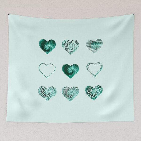 Item preview, Tie Dye Turquoise Hearts variety value pack designed and sold by everything4eva.