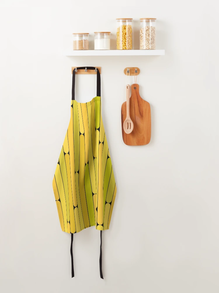 Thumbnail 4 of 6, Apron, Banana Color Linear Pattern designed and sold by MagicSpread.