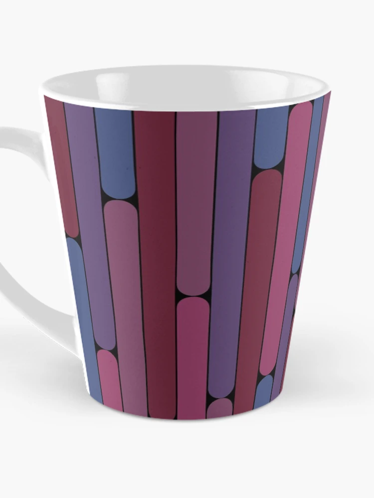 Thumbnail 3 of 4, Coffee Mug, Damson Color Linear Pattern designed and sold by MagicSpread.
