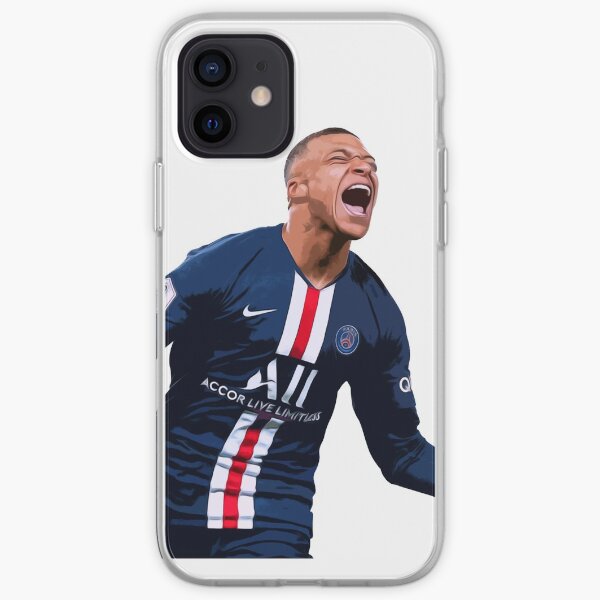 Peinture à l'huile de football Kylian Mbappe Coque souple iPhone