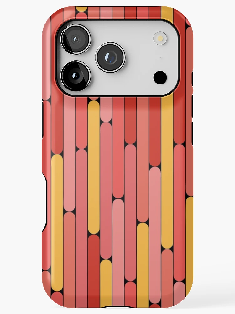 Thumbnail 1 of 4, iPhone Case, Grapefruit Color Linear Pattern designed and sold by MagicSpread.