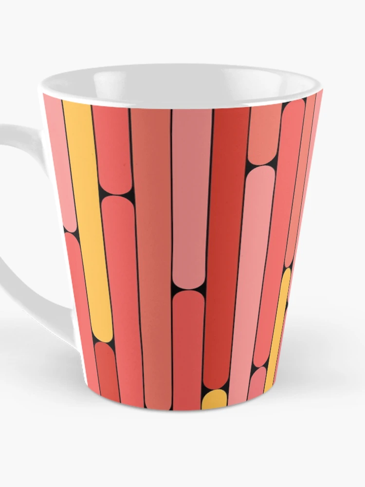 Thumbnail 3 of 4, Coffee Mug, Grapefruit Color Linear Pattern designed and sold by MagicSpread.
