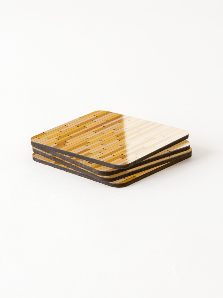 Thumbnail 4 of 5, Coasters (Set of 4), Loquat Color Linear Pattern designed and sold by MagicSpread.