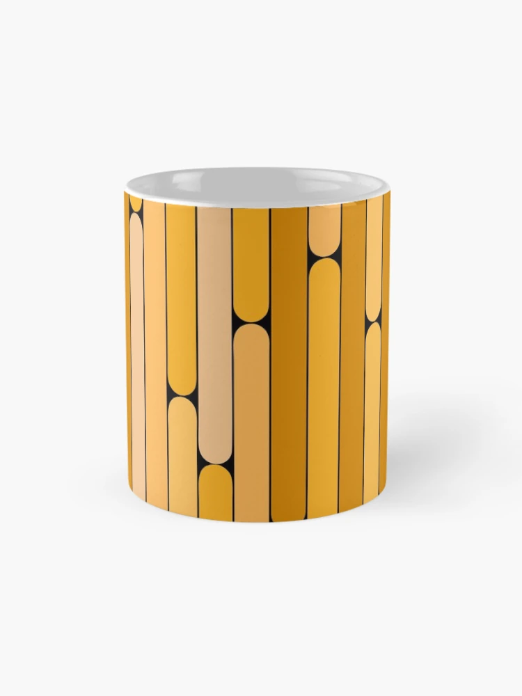 Thumbnail 4 of 6, Coffee Mug, Loquat Color Linear Pattern designed and sold by MagicSpread.