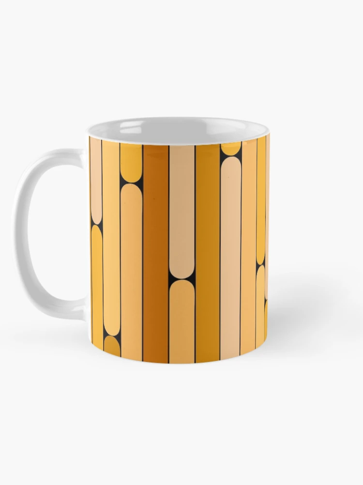 Thumbnail 5 of 6, Coffee Mug, Loquat Color Linear Pattern designed and sold by MagicSpread.