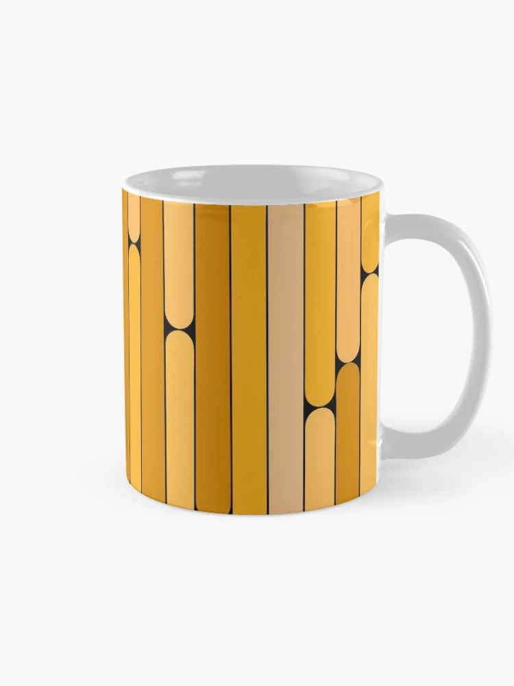 Thumbnail 3 of 6, Coffee Mug, Loquat Color Linear Pattern designed and sold by MagicSpread.