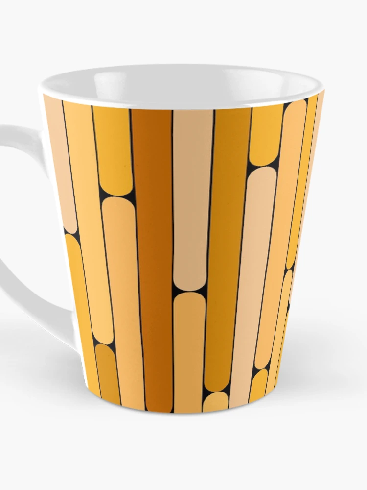 Thumbnail 3 of 4, Coffee Mug, Loquat Color Linear Pattern designed and sold by MagicSpread.