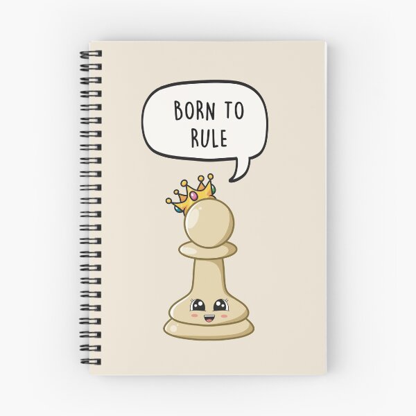 Item preview, Chess Pawn 'Born to Rule' Cute Kawaii Chess Piece designed and sold by LEFDDesigns.