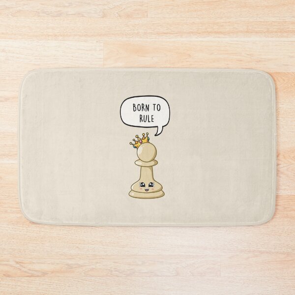 Item preview, Chess Pawn 'Born to Rule' Cute Kawaii Chess Piece designed and sold by LEFDDesigns.
